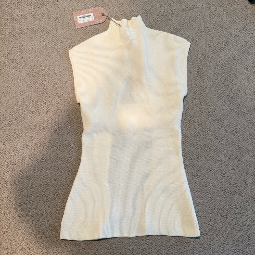 Meshki Maxine Knit Open Back Top - Ivory - Size S - NWT ✨